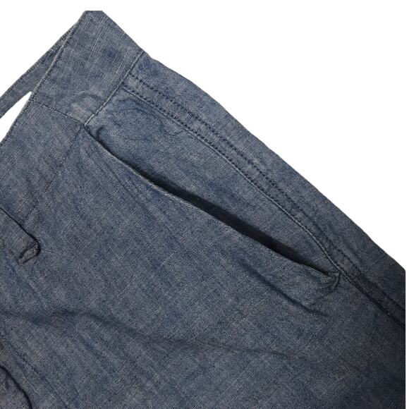 Gap Pants Girlfriend‎ Khaki Indigo Chambray Blue Cotton Women's 0 Casual Work - Picture 12 of 14